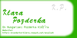 klara pozderka business card